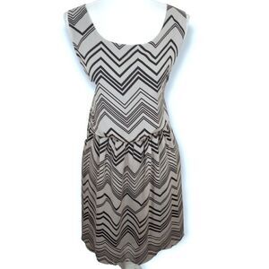 DELIRIOUS GRAY & BLACK CHEVERON PRINT HI-LO MAXI DRESS SZ.3X EUC